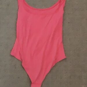 Coral pink lululemon bodysuit
